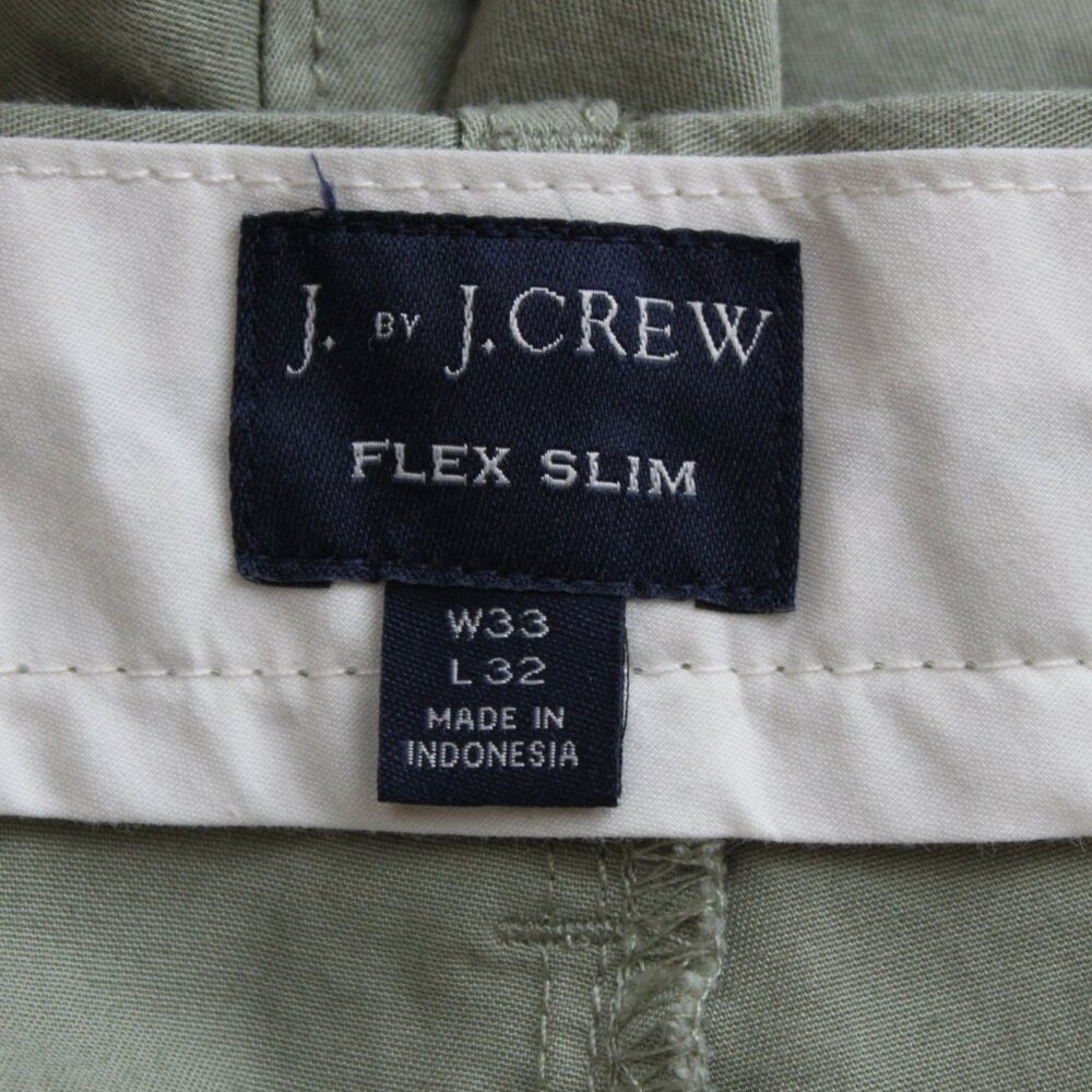 J. By J. Crew Flex Slim Pants Mens 33 X32 Light Olive Green Cotton